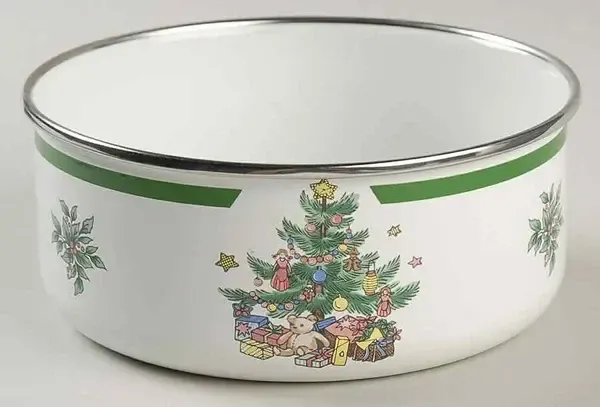 HAPPY HOLIDAY METAL BOWL 6 5/8"