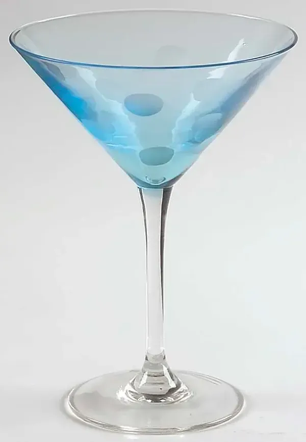 POLKA DOT MARTINI 6 3/4" BLUE