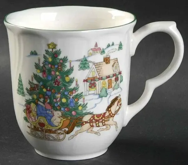 HAPPY HOLIDAT ACCENT MUG 3 3/8" JINGLE BELLS