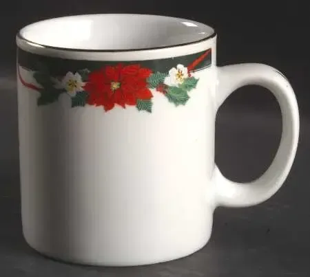 DECK THE HALLS MUG 3 3/4' FLOWERS