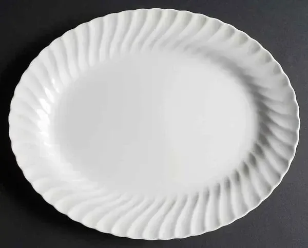 BONE WHITE 13" OVAL SERVING PLATTER