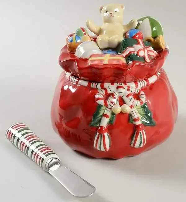 GIFTWARE DIP BOWL &amp; SPREADER SET FIGURAL