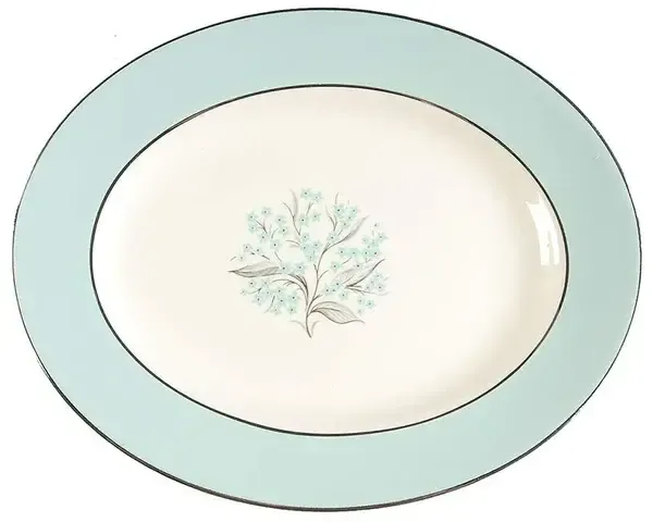 BLUE LACE OVAL PLATTER 9 1/8"