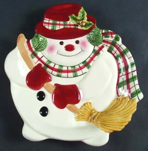 PLAID CHRISTMAS COOKIE PLATE