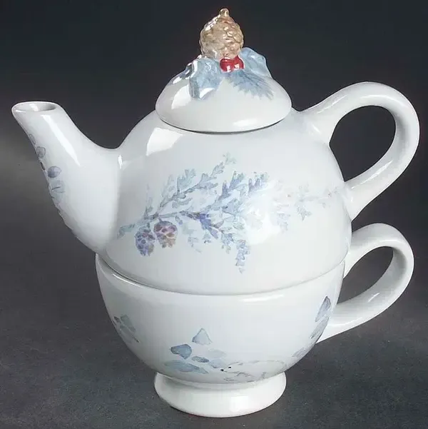 WINTER FROST INDIVIDUAL TEAPOT/W CUP