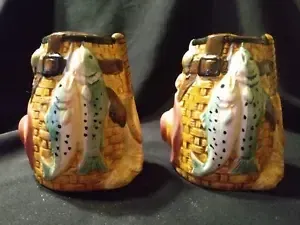 FISHING BASKET W/TROUT SALT &amp; PEPPER SET