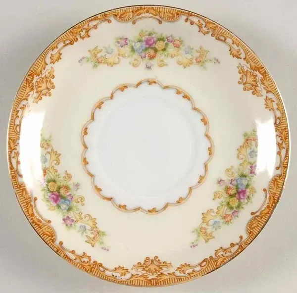 GOLD RUST FLORAL SAUCER