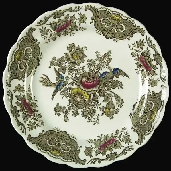 WINDSOR GREEN MULTI COLOR SALAD PLATE 7 3/4'