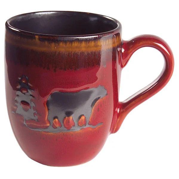 WOODLAND RED MUG 4 3/8"