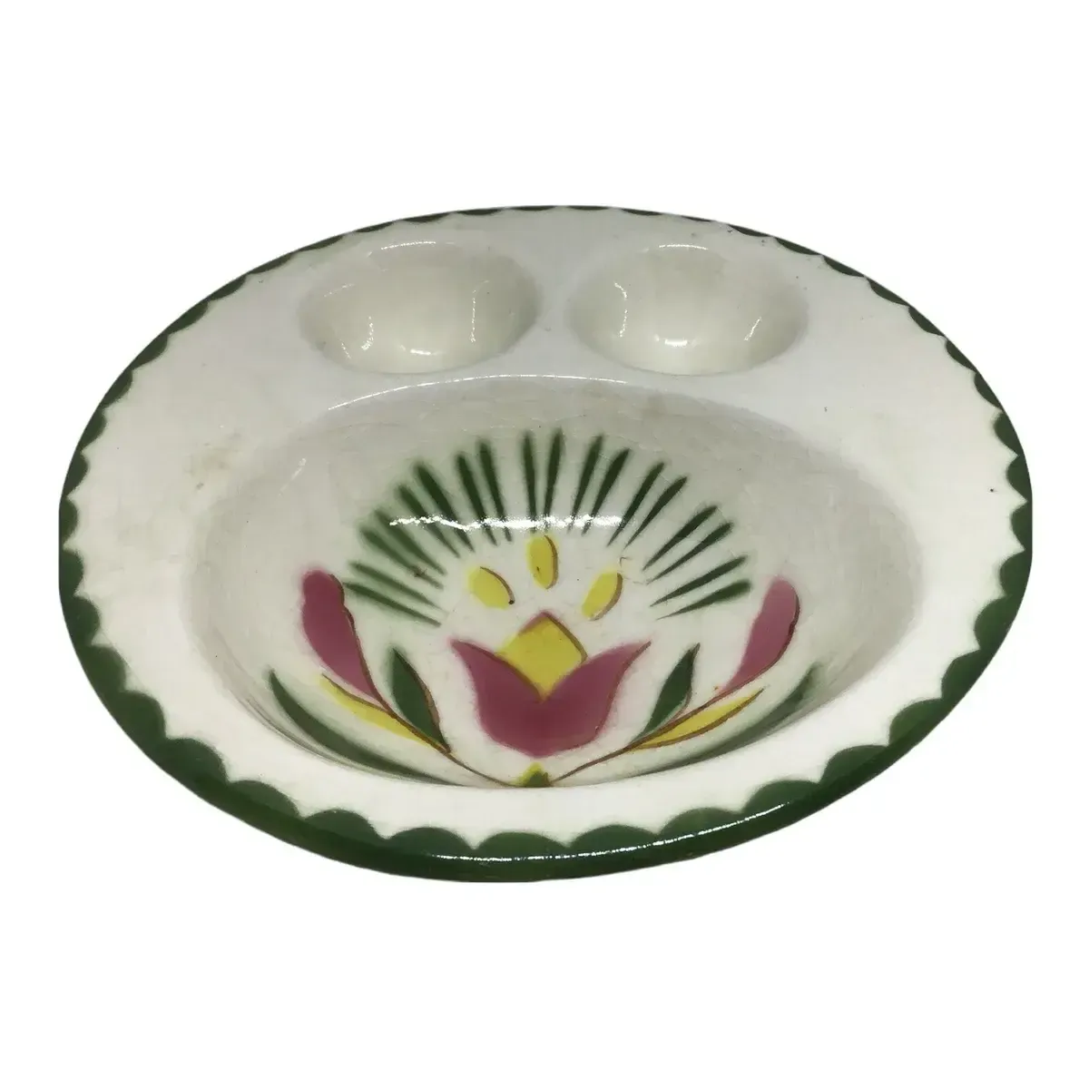 VINTAGE FOOTED EGG CUP FLOWER