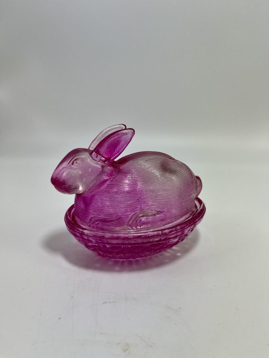 PINK BUNNY COVERED CANDY DISH