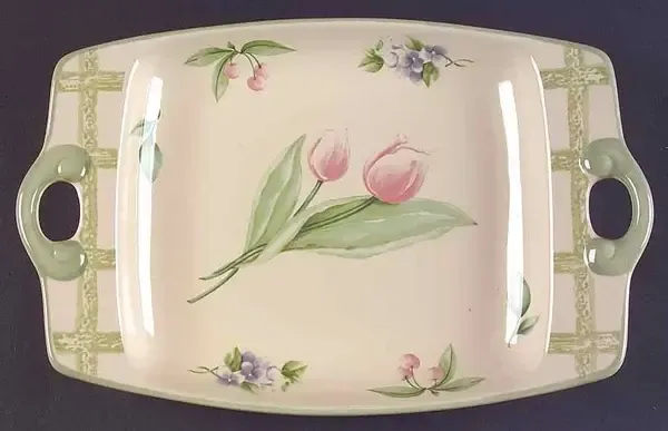 GARDEN PARTY RECTANGULAR PLATTER 12 1/4"