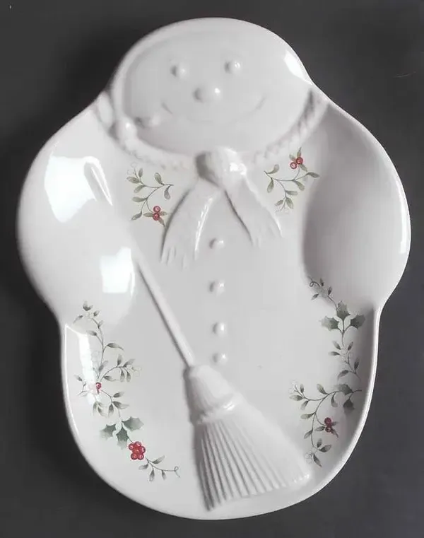 PLATE-SNOWMAN (EMBOSSED)
