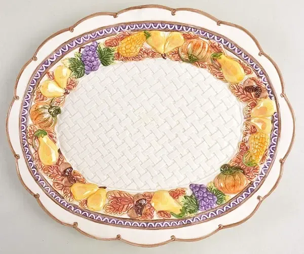 HARVEST TIME 14" OVAL SERVING PLATTER