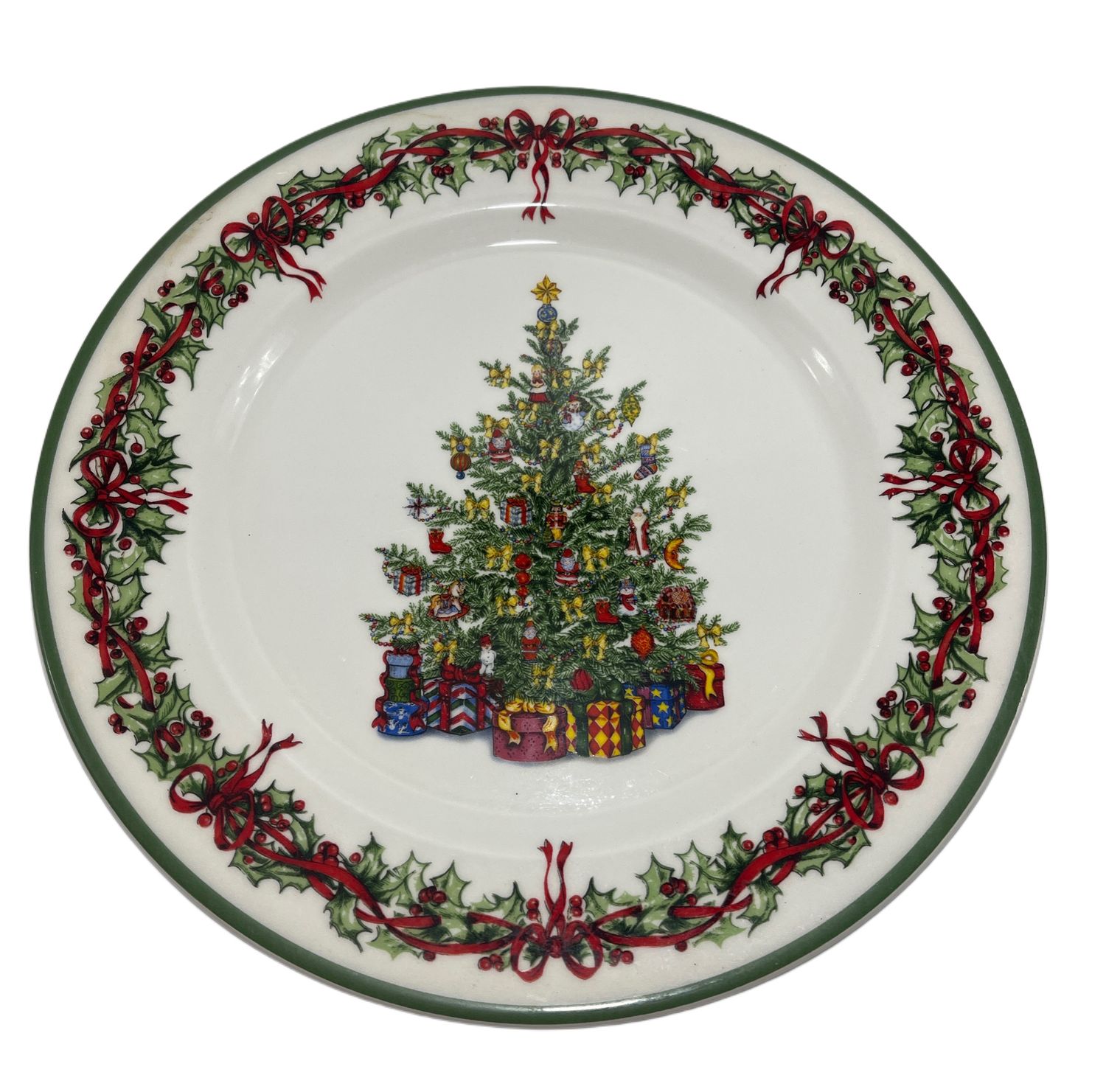 HOLIDAY CELEBRATIONS DINNER PLATE (GREEN TRIM)