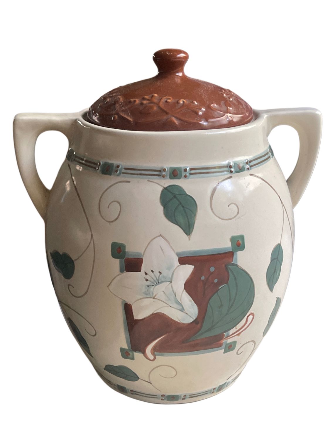 MISSION FLOWER LARGE CANISTER &amp; LID