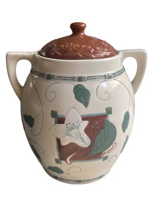 MISSION FLOWER LARGE CANISTER &amp; LID