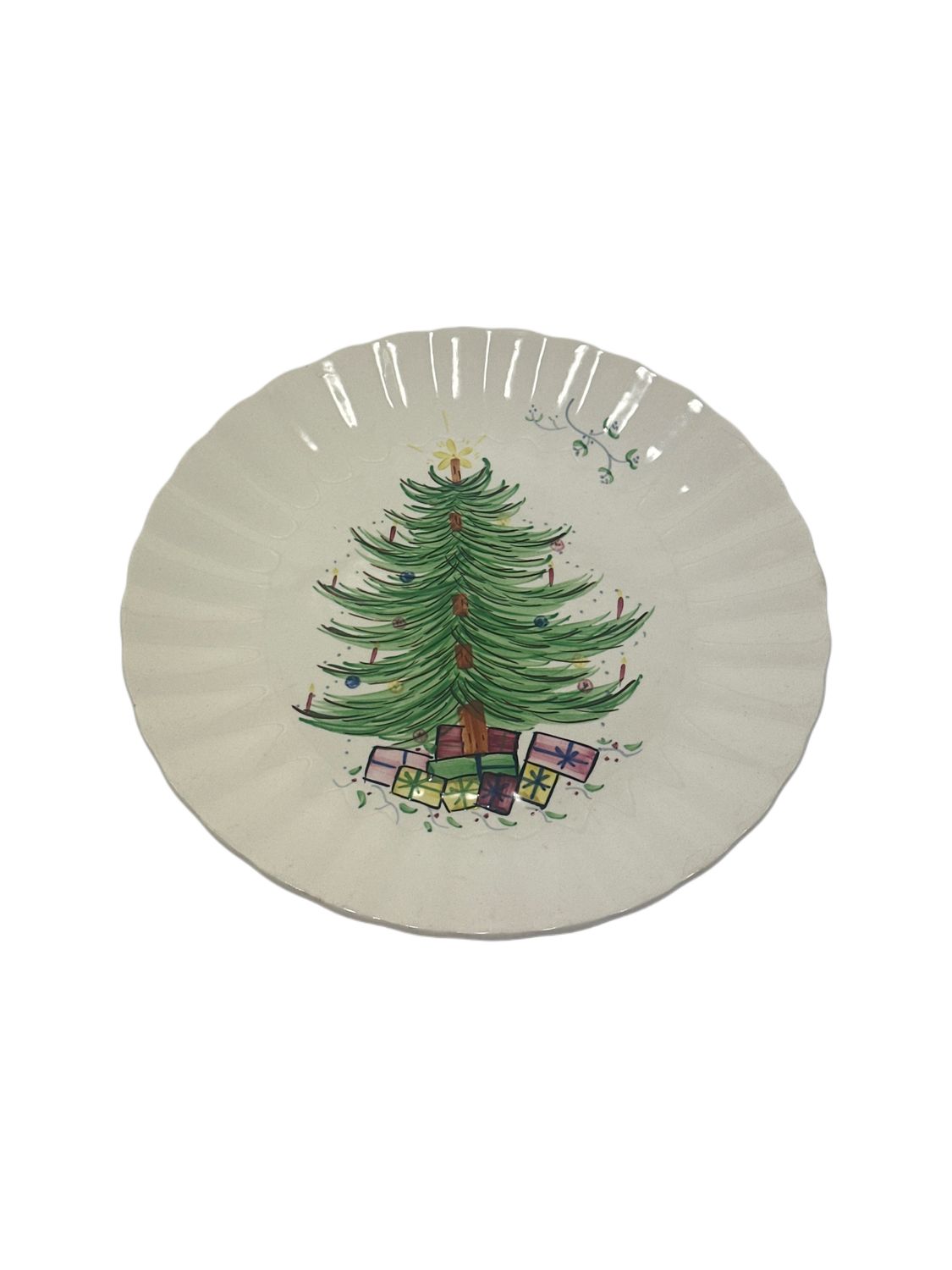 TREE W MISTLETOE DINNER PLATE 10 3/8"