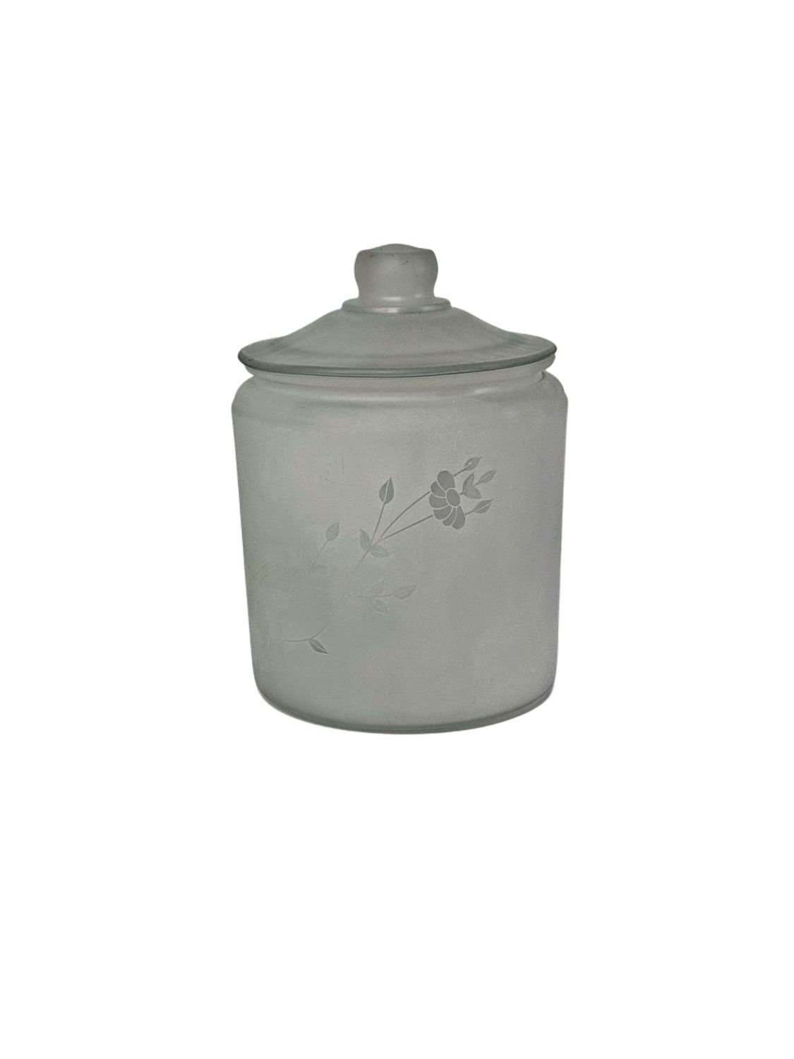 HERITAGE COOKIE JAR AND LID  FROSTED