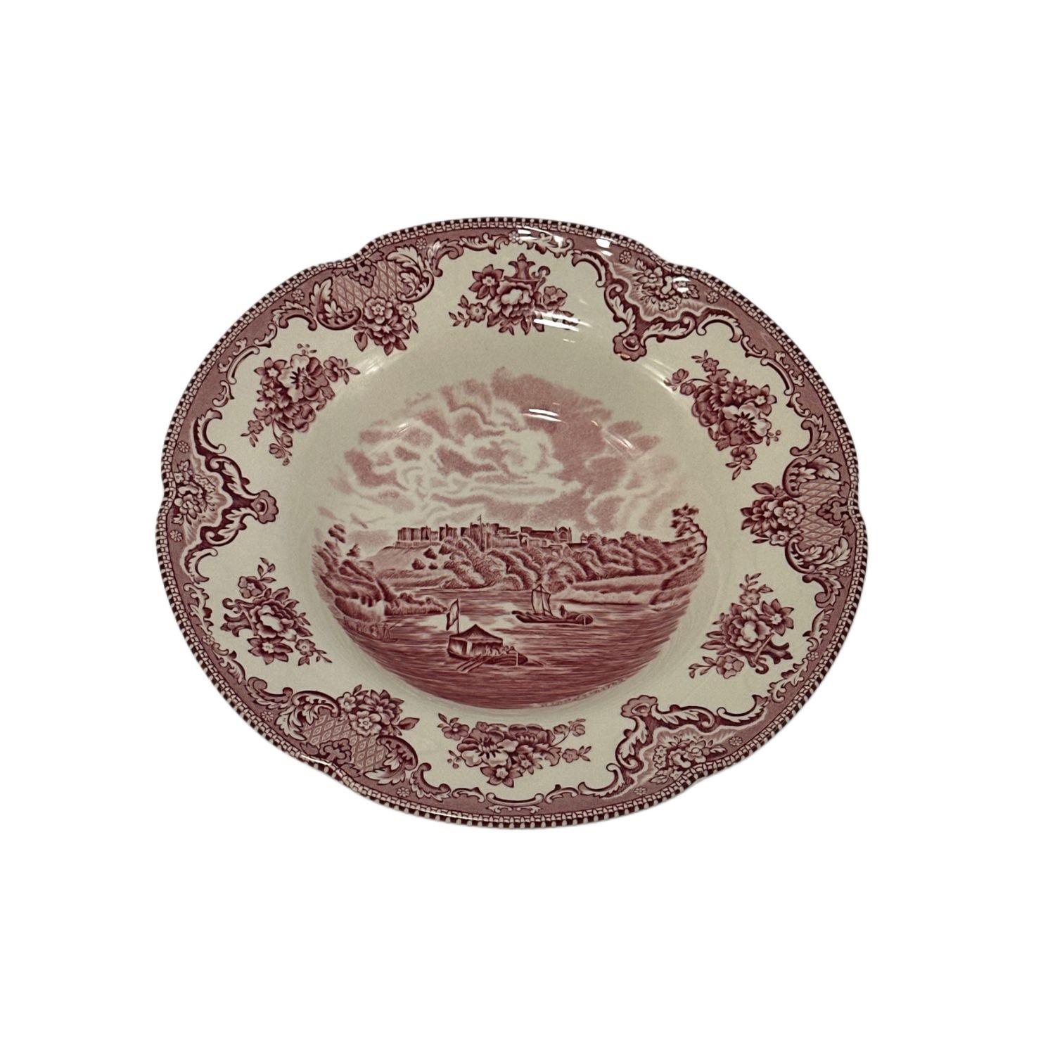 OLD BRITAIN CASTLES PINK LARGE RIM SOUP BOWL