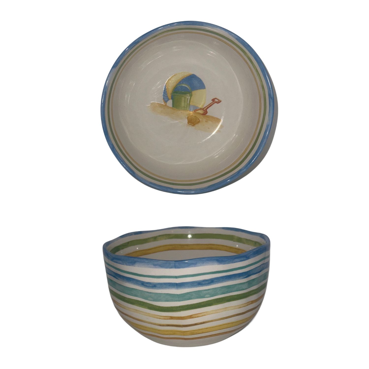 BEACH STRIPES CEREAL BOWL 5 7/8"