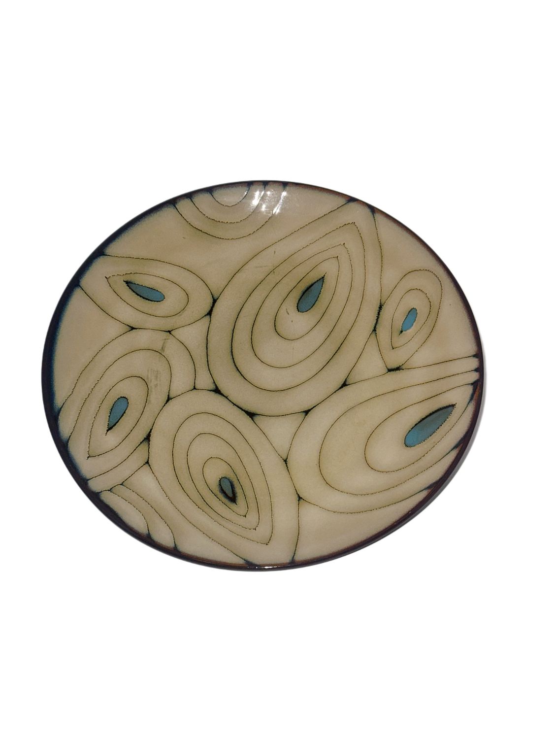 TEAL REACTIVE SALAD/COUPE PLATE 8 3/8"