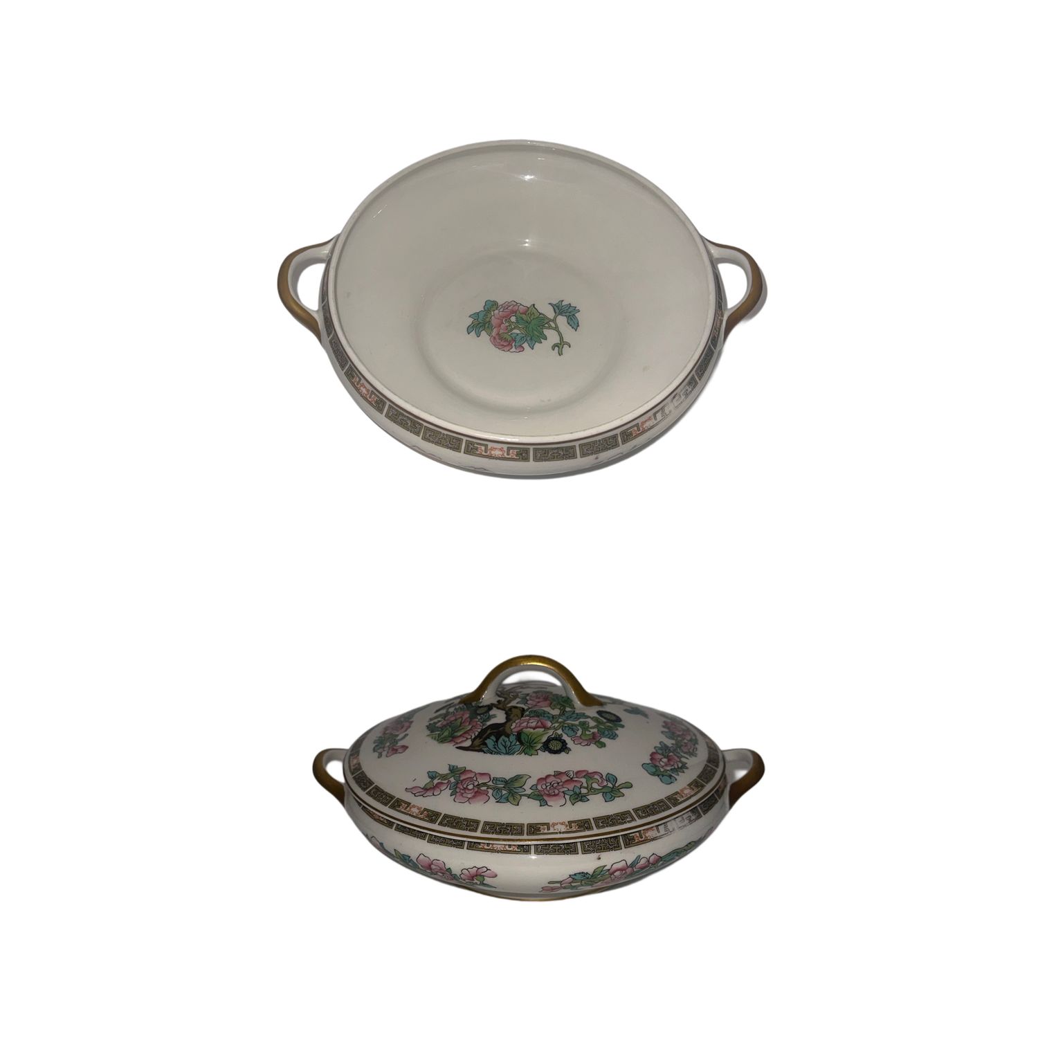 INDIAN TREE-PINK ROUND COVERED VEGETABLE 8"