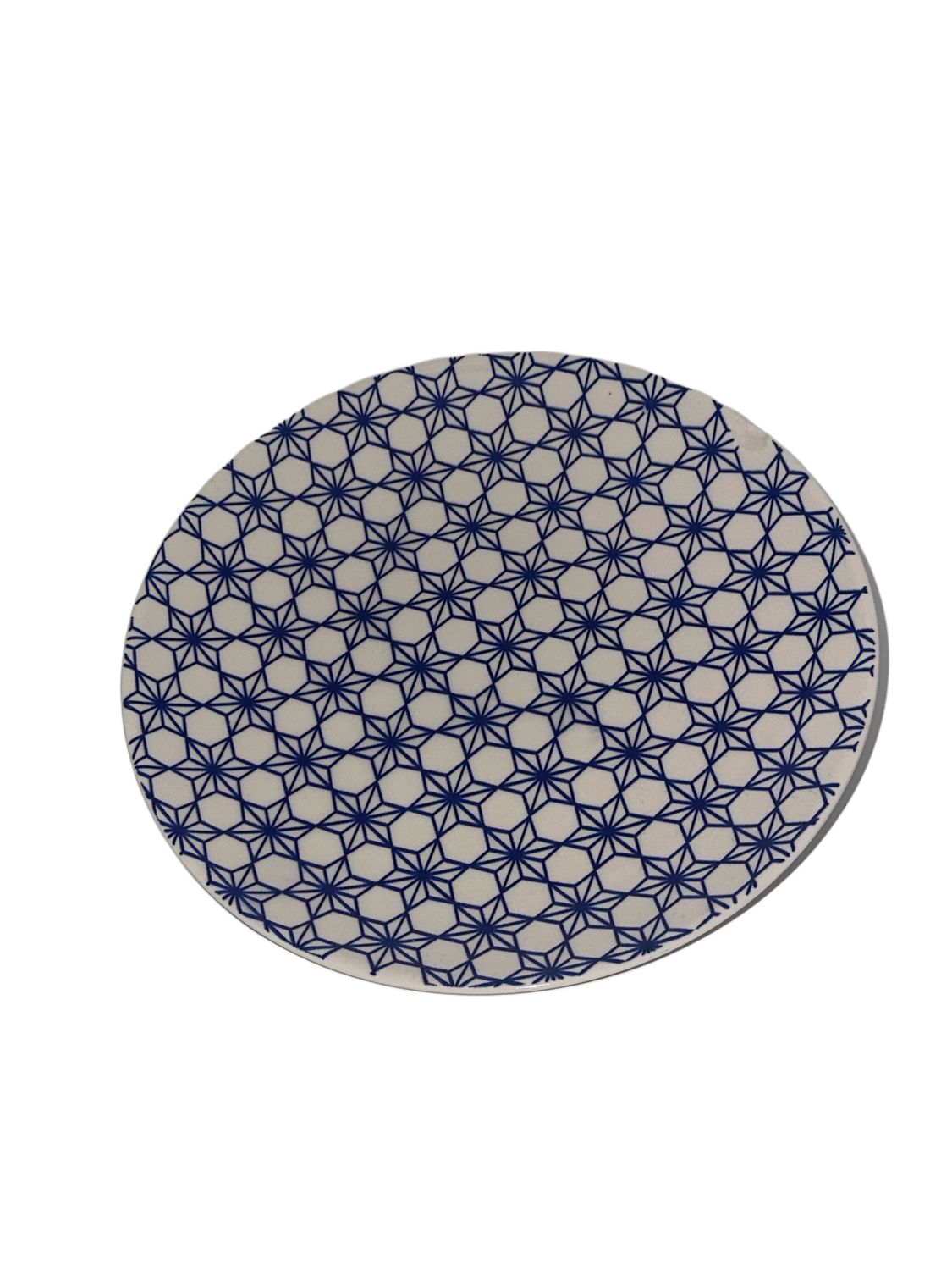 BLUE &amp; WHITE SALAD PLATE STARBURST  8 3/8"