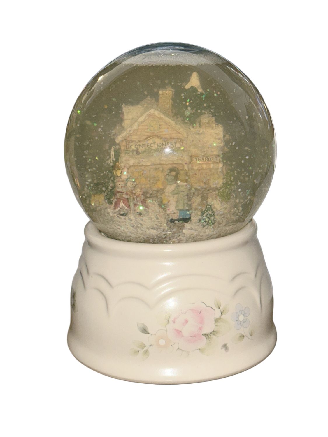 TEA ROSE SNOW GLOBE 7"