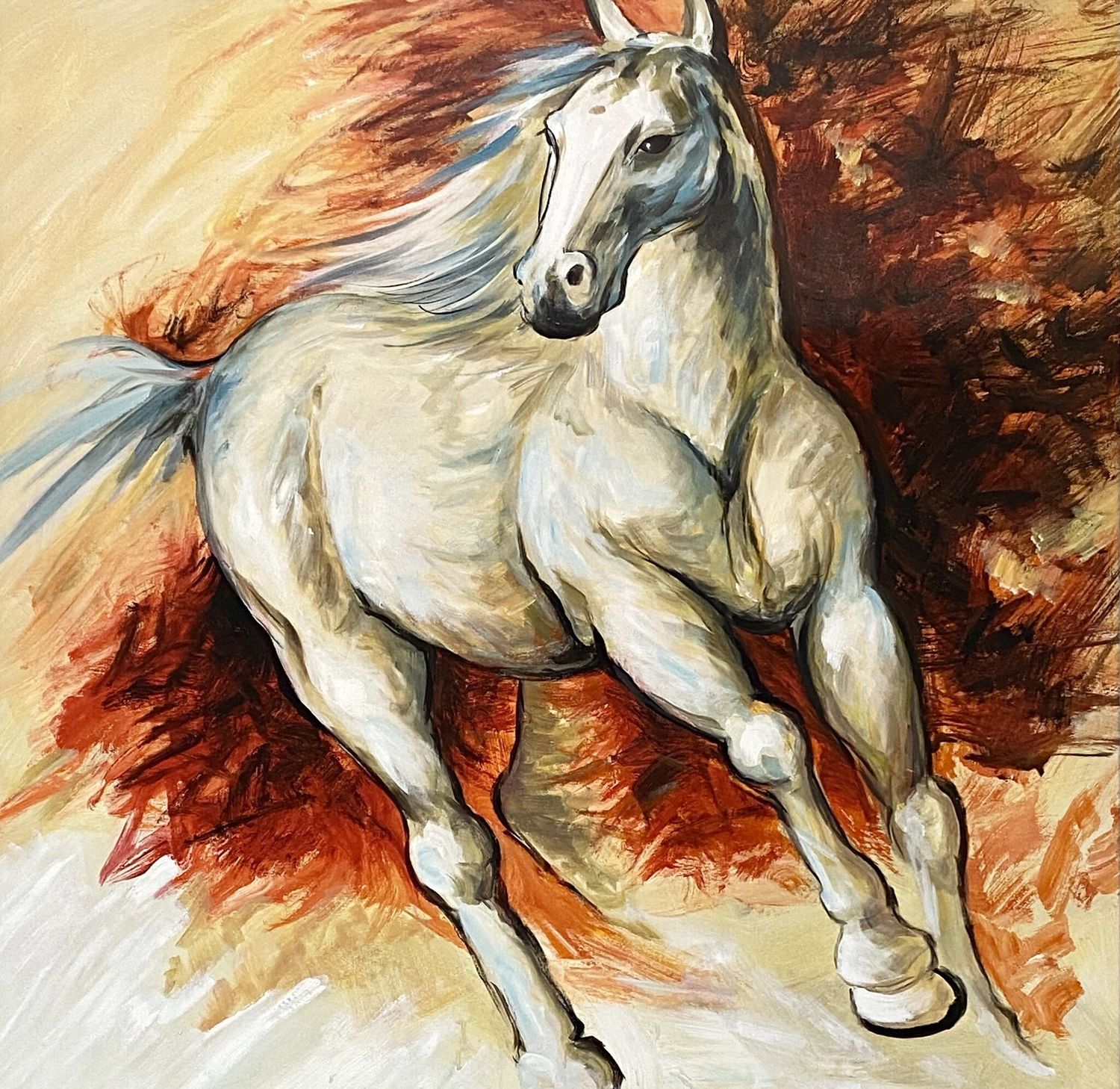 Running White Horse