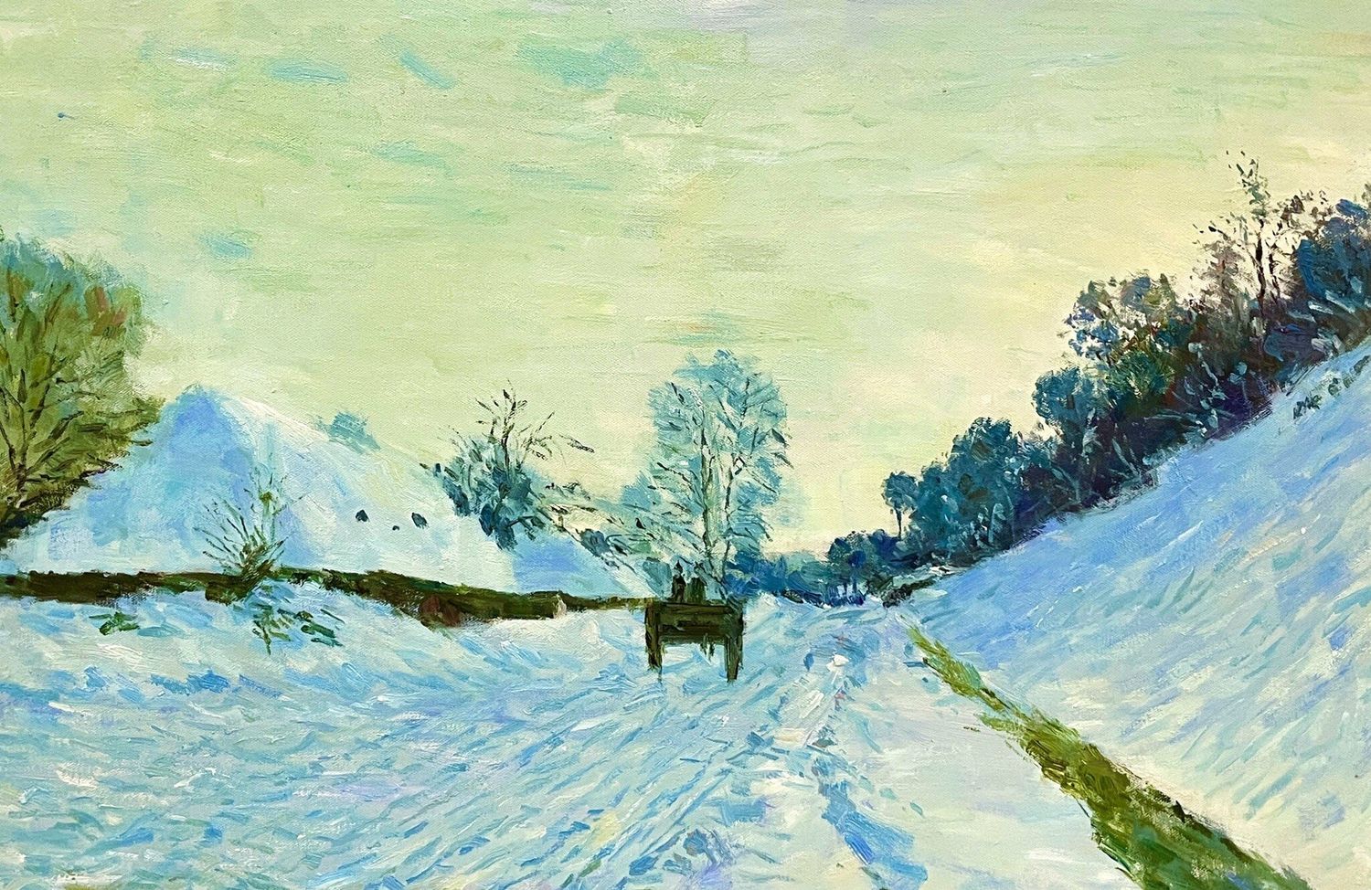 Cart On The Snow Covered Road