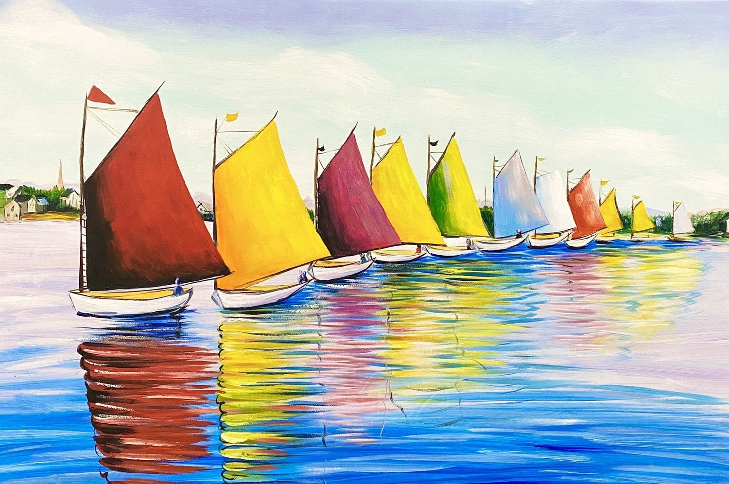 Colorful Sailboats On The Sea