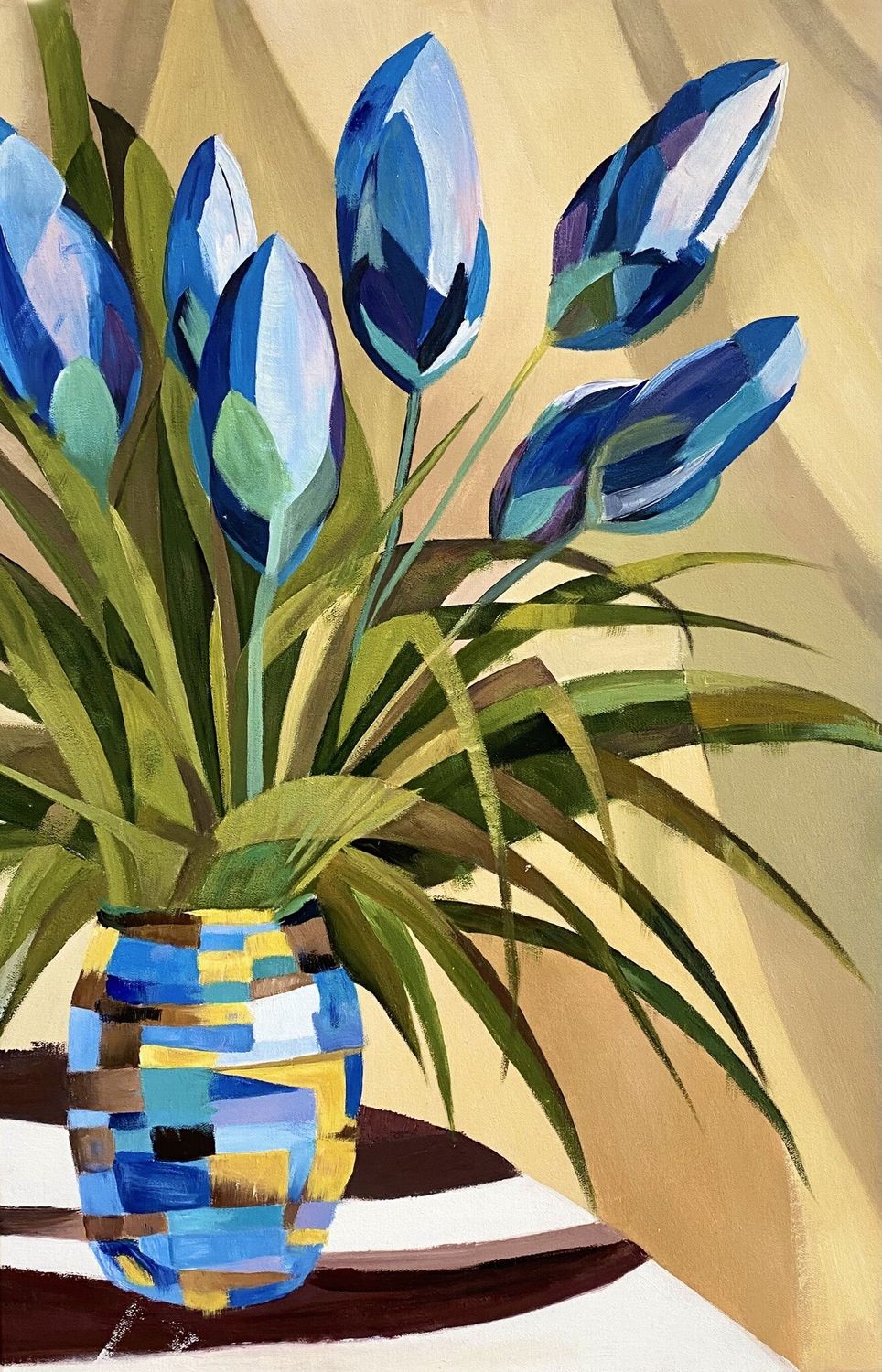 Blue Flowers In Vase I