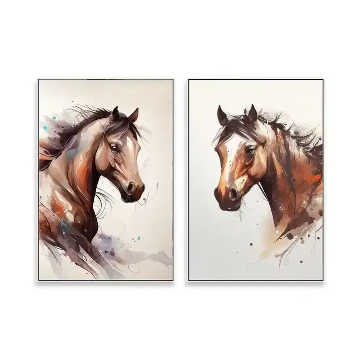 Horse Oil Painting (2 pcs)