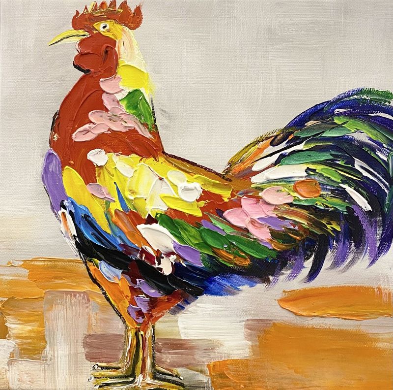 Hand-painted Animal - Cock