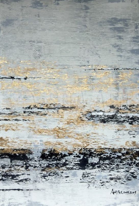 Abstract Gold Foil Art