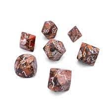 Gemstone Dice: Malachite Orange Imperial Jasper