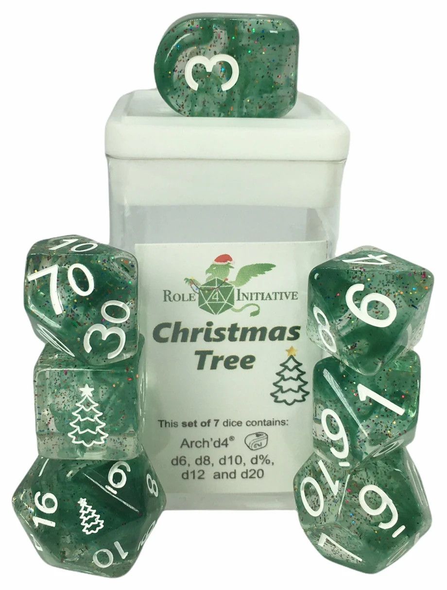 Christmas Tree Dice (Set of 7)