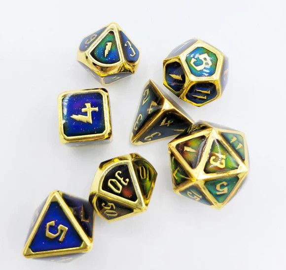 Prismatic Spray Color Changing Dice (7 Piece)