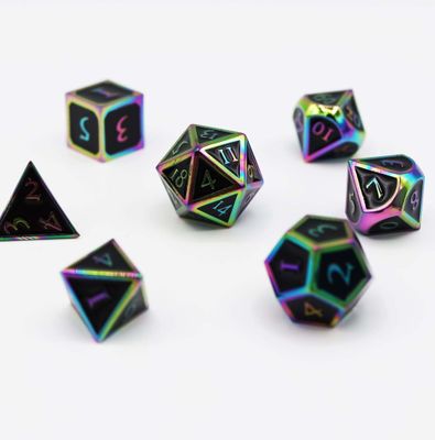 Burnt Opal with Embossed Onyx Dice (7 Piece)