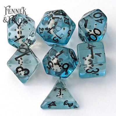 Black Koi &amp; Steel Blue Dice Set