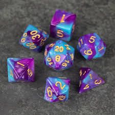 Purple and Blue Acrylic Dice Set