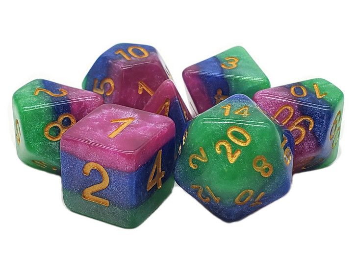 7 Piece DnD RPG Dice Set: Gradients - Jester's Court