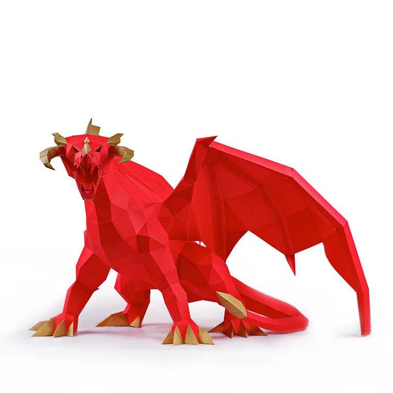 3D PaperCraft: Red Dragon