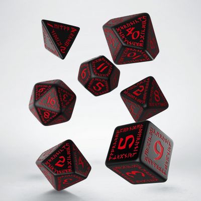 Classic Runic Black &amp; Red Dice Set (7)