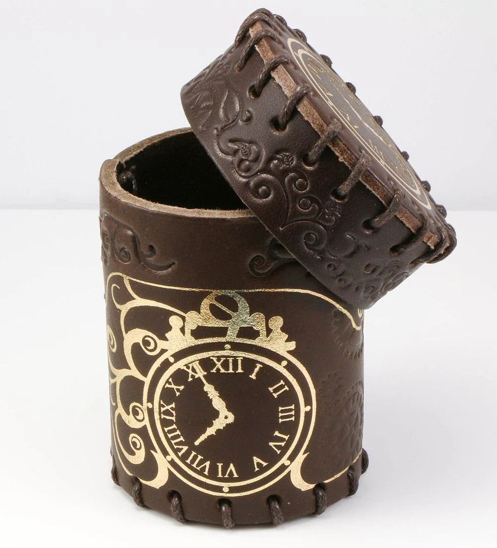 Dice Cup: Steampunk Brown Leather
