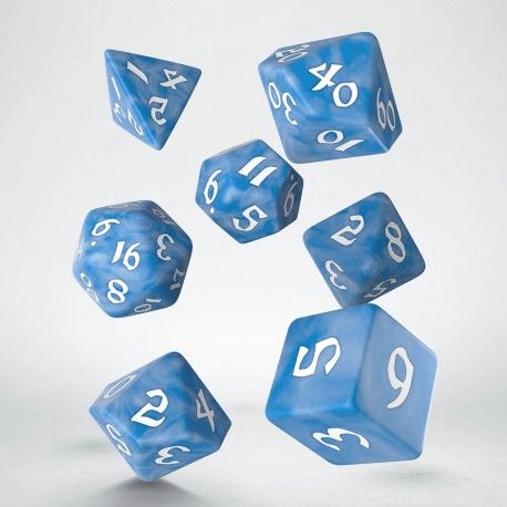 Classic Runic Glacier &amp; White Dice Set (7)