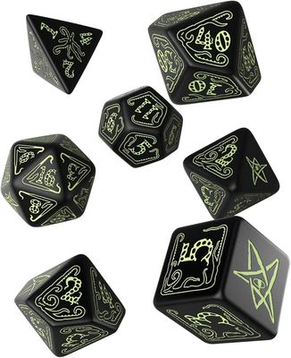 Call of Cthulhu Black &amp; glow-in-the-dark Dice Set (7)