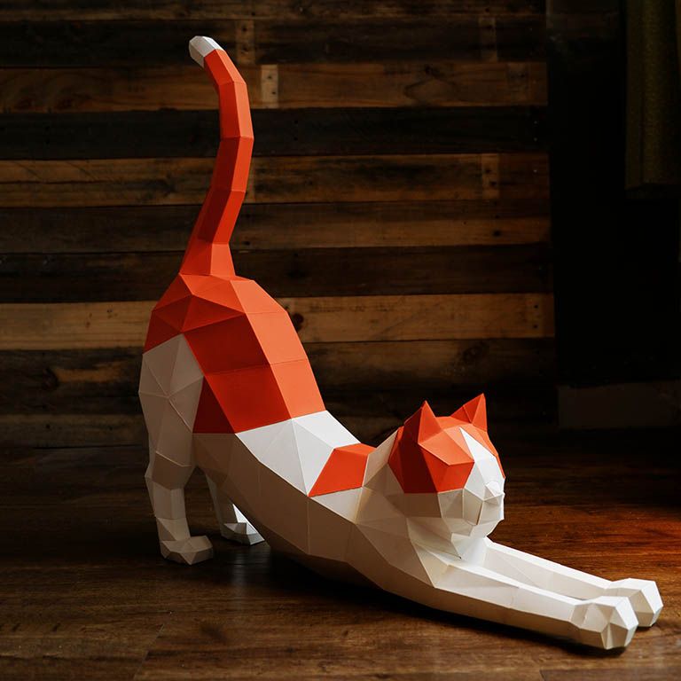 3D PaperCraft: Stretching Cat