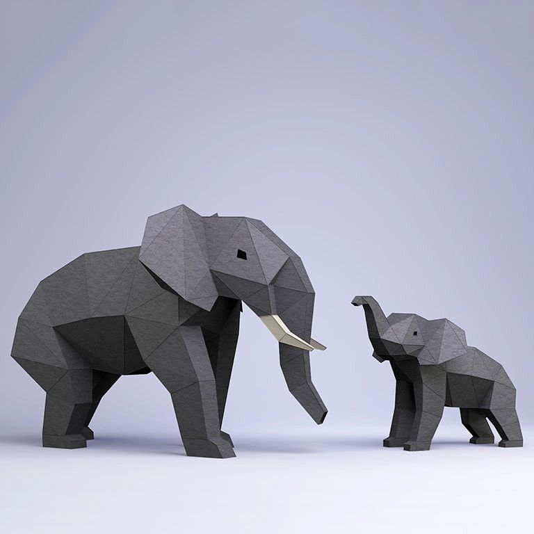 3D PaperCraft: Elephants